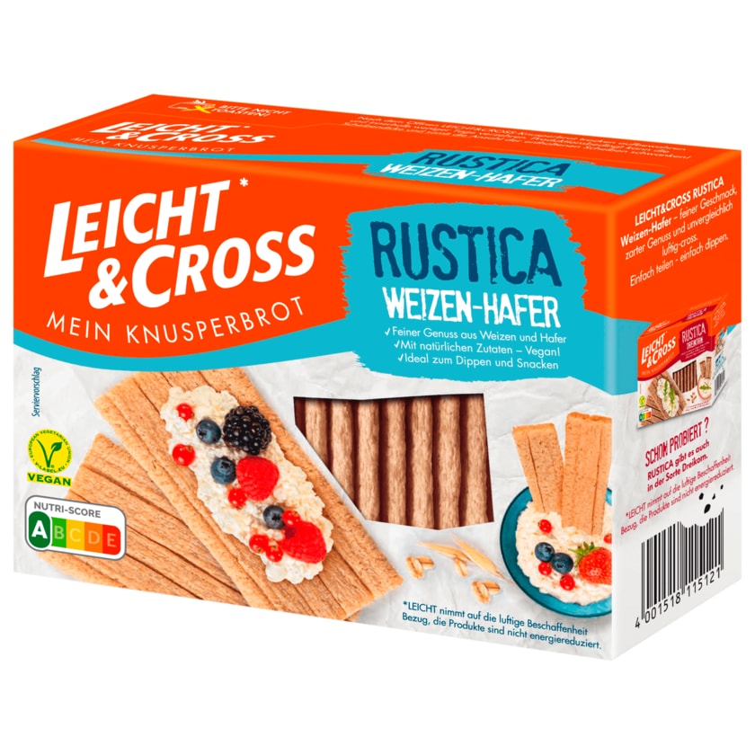 Leicht&Cross Knusperbrot Rustica Weizen-Hafer 130g